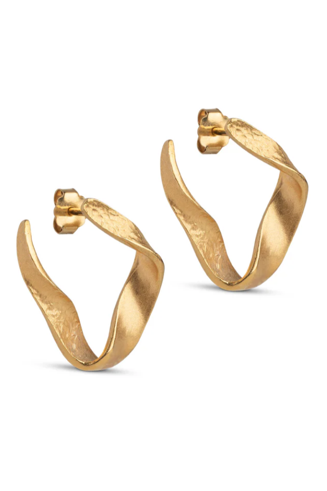 Enamel - Big Wave Earring - Gold