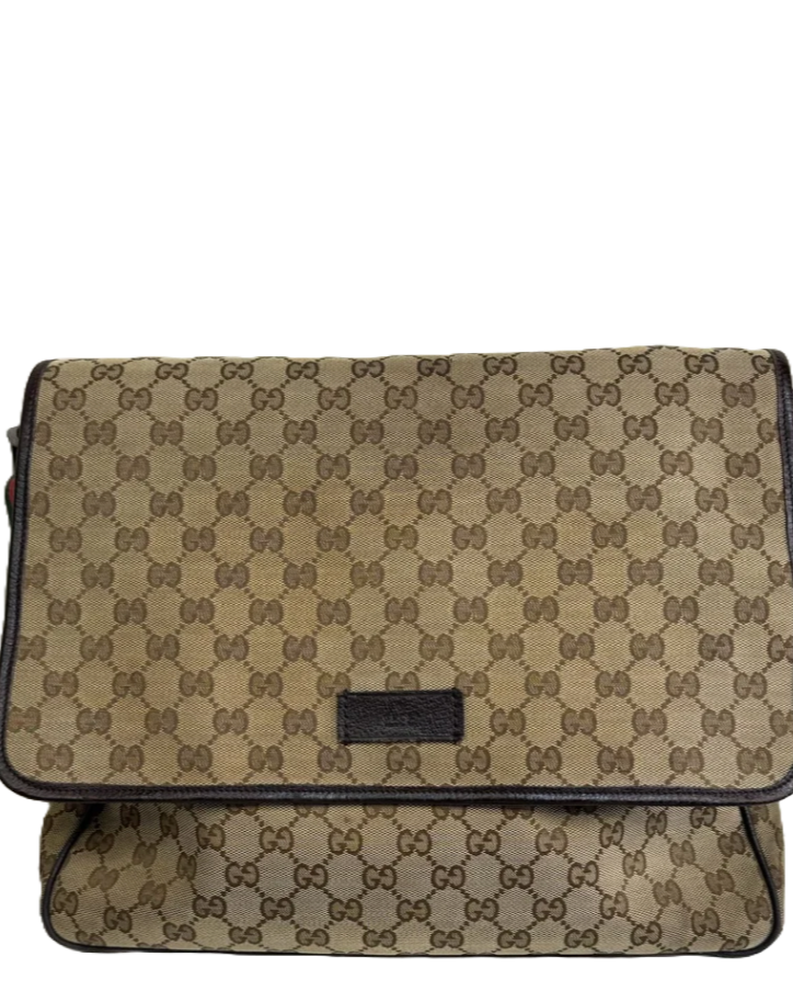 Gucci - Canvas web strap flap - Skulder/crossbody taske - Secondhand