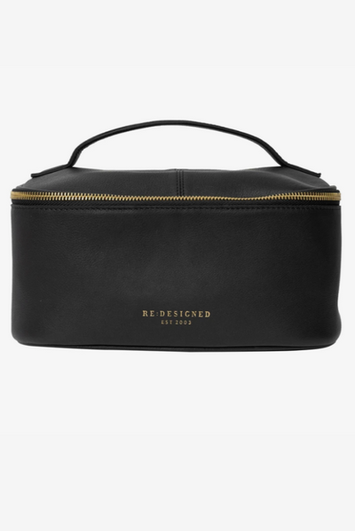 Re:Designed - Cosmetics bag - Black Helga small - 100% Leather