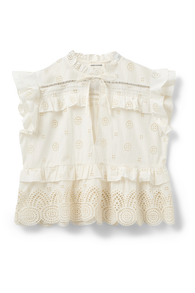 Sofie Schnoor - Top - Broderi anglaise - Off white - Hazel