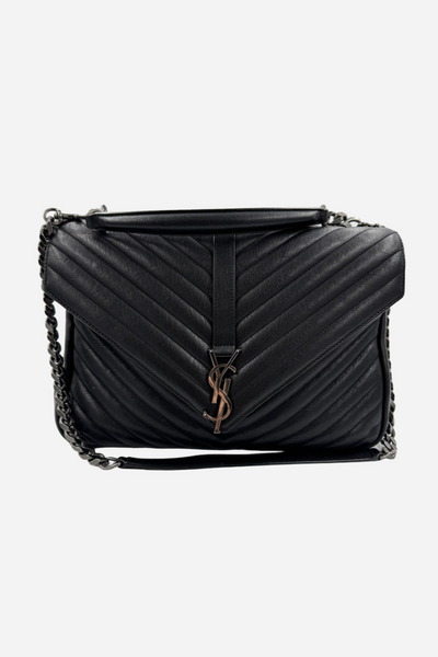 Yves Saint Laurent - Crocodile Embossed tote - black shopper - Secondhand