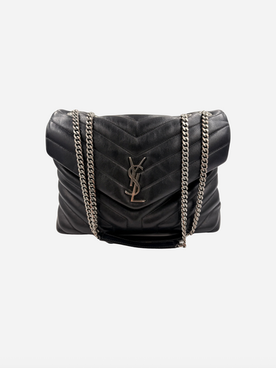 Yves Saint Laurent - Crocodile Embossed tote - black shopper - Secondhand