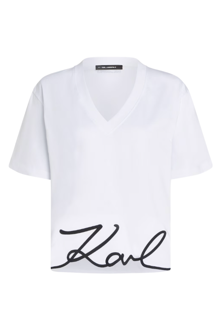Karl Lagerfeld - T-shirt - White - Signature hem