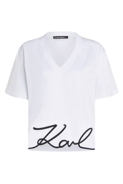 Karl Lagerfeld - T-shirt - White - Signature hem