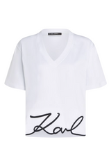 Karl Lagerfeld - T-shirt - White - Signature hem