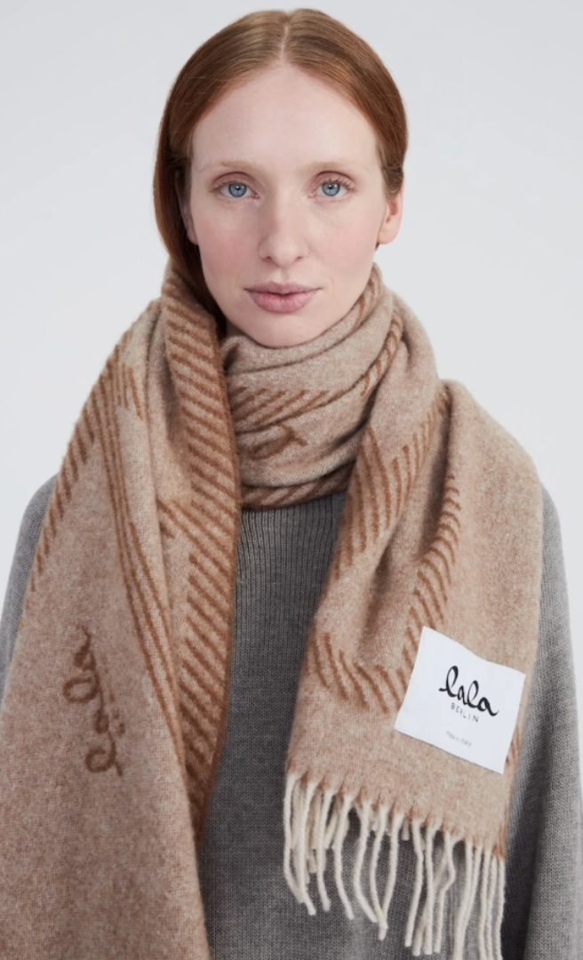 Lala Berlin - Halstørklæde - Wool - Brown/beige - Svea - sss