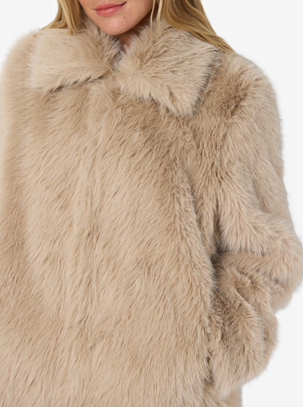 Noisy May - Jakke - Oatmeal - Evie Fur X-Long