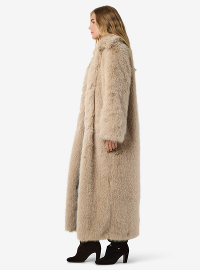 Noisy May - Jakke - Oatmeal - Evie Fur X-Long