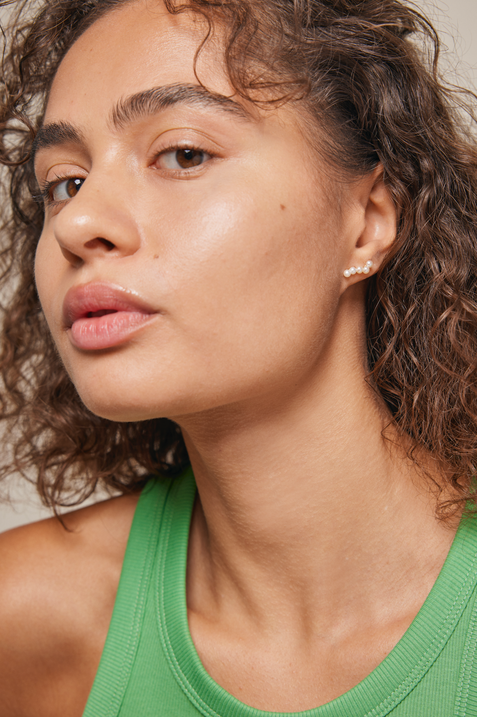 Enamel - Øreringe Stud - Perler/Guld - Evie