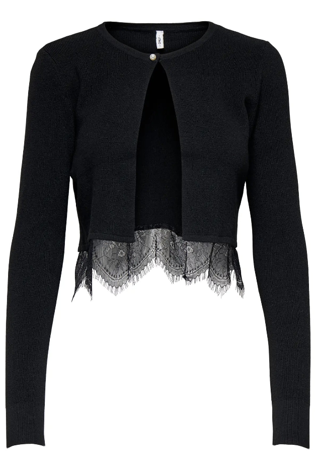 Only - Cardigan - Sort - Perry Mix O-neck