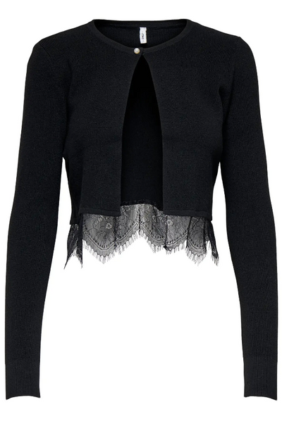 Only - Cardigan - Sort - Perry Mix O-neck