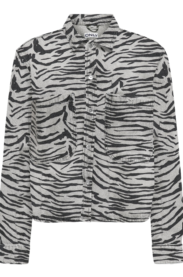 Only - skjorte - Zebra denim - Cassie