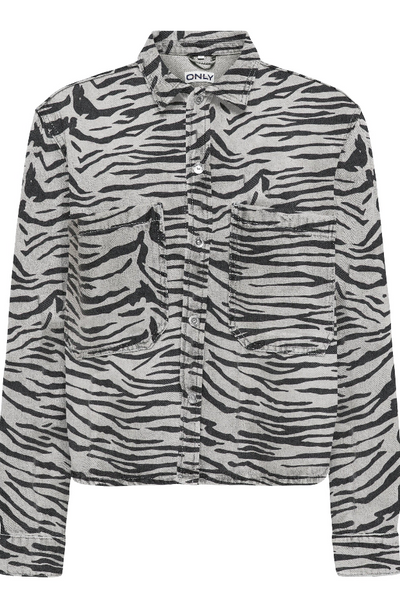 Only - skjorte - Zebra denim - Cassie
