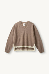 The Garment - Striktrøje - Beige Melange - Como Crochet V-Neck