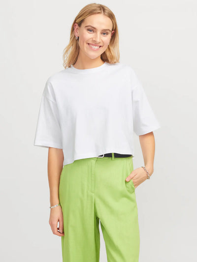 JJXX - T-shirt - Cropped hvid - Andrea
