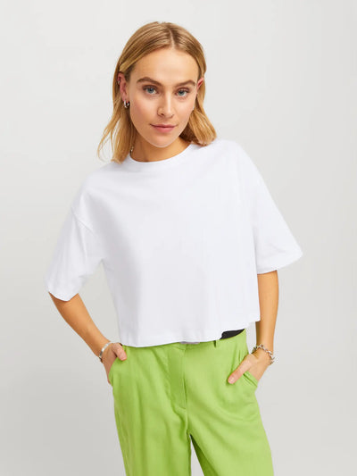 JJXX - T-shirt - Cropped hvid - Andrea