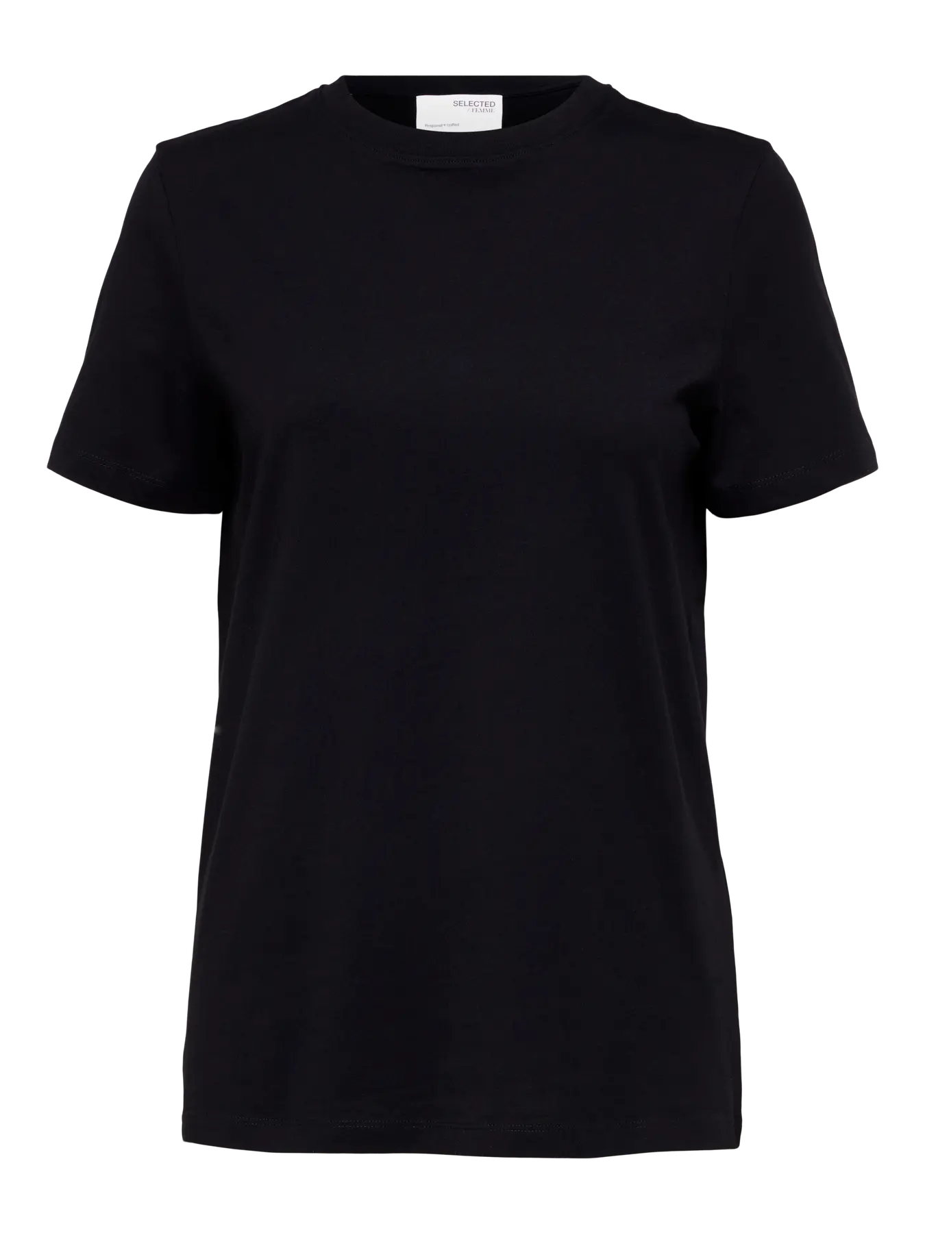 Selected Femme - T-shirt - Sort - Essential O-Neck