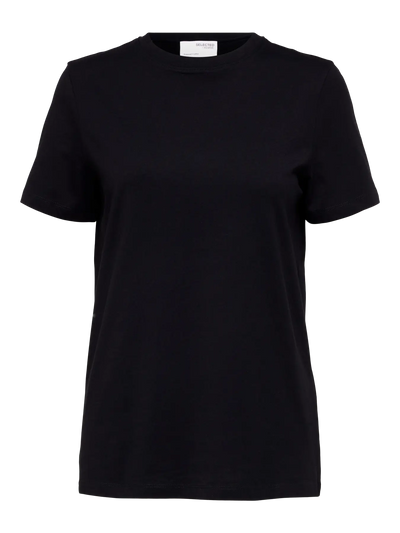 Selected Femme - T-shirt - Sort - Essential O-Neck