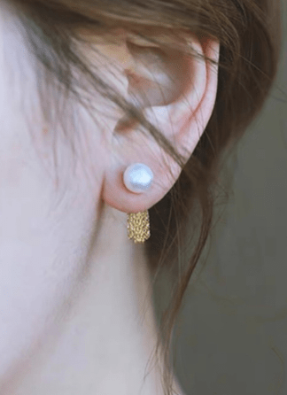 Andcopenhagen Smykker Andcopenhagen - Charlot Pearl chain øreringe - 18 karat guldbelagt
