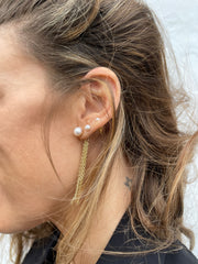 Andcopenhagen Jewelry - Earrings - 18 carat gold-plated brass - Charlotte Pearl chain