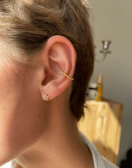 Andcopenhagen - Øreringe - 18 karat guldbelagt 925 sterlingsølv - Viola blomster