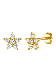 Andcopenhagen - Earrings - 18 carat gold plated 925 sterling silver - Viola flowers