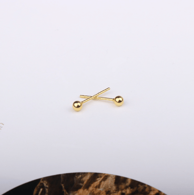 Andcopenhagen Smykker 4 mm Andcopenhagen - Lille rock stud - 18 karat guldbelagt sterlingsølv ørestikker