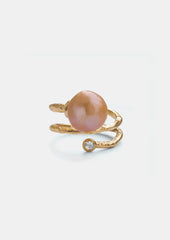 Andcopenhagen Jewelry Icon Collection - Ring - 18 karat gold-plated brass - Rose Pearl Ivy