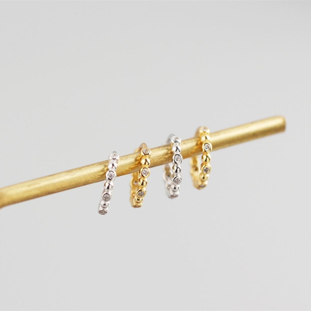 Andcopenhagen Guldøreringe Gold-plated Andcopenhagen - Shiny Dot hoops - Guldbelagte øreringe