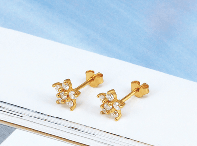 Andcopenhagen Guldøreringe Gold-plated Andcopenhagen - Viola blomster ørestikker - guldbelagt øreringe