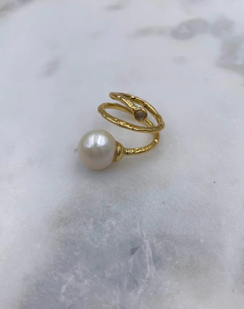Andcopenhagen Smykker Andcopenhagen - White Pearl Ring
