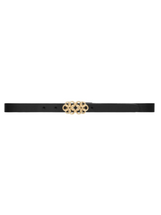 Belt with buckle - Round buckle 100% Leather - Black - Depeche 