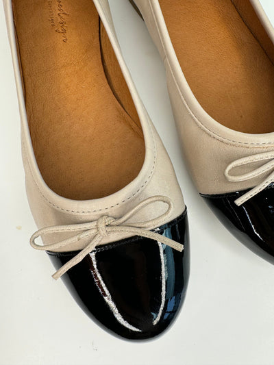 Shoedesign Sko Ballerina - Black/beige Veronica - Shoedesign