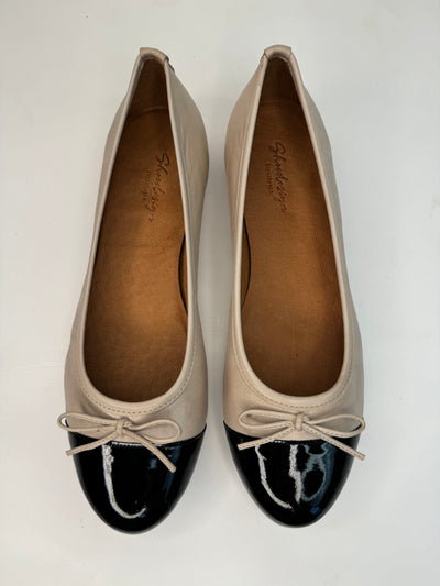 Shoedesign Sko Ballerina - Black/beige Veronica - Shoedesign