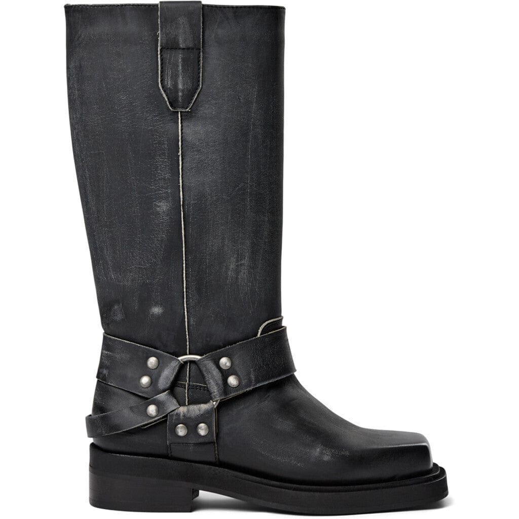 Biker boots Angelina Vintage Black leather Pavement