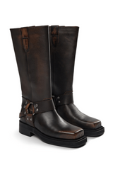 Biker boots - Brown Angelina - Brown matte leather - Pavement