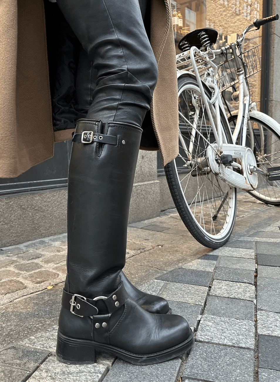 Pavement Sko Biker støvler - Sort læder - Pavement Tamera