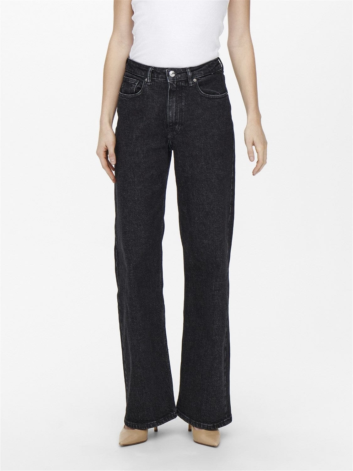 Only Underdele Black Denim Wide Jeans - Juicy Only