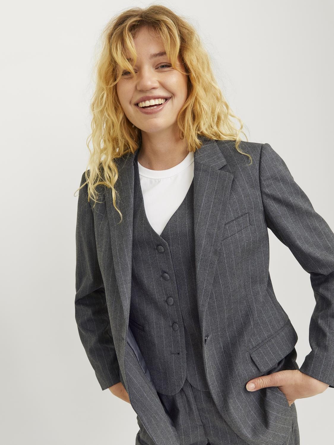 JJXX Overdele Blazer - Grå stribet - Mary brushed - JJXX