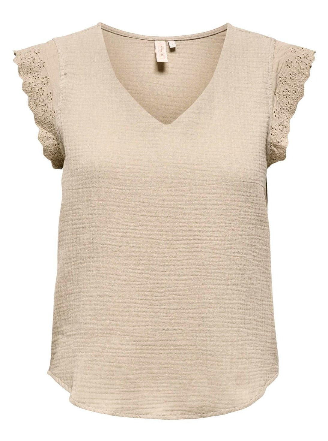 Only t-shirts &amp; toppe Bomuldstop - Beige - Thyra - Only