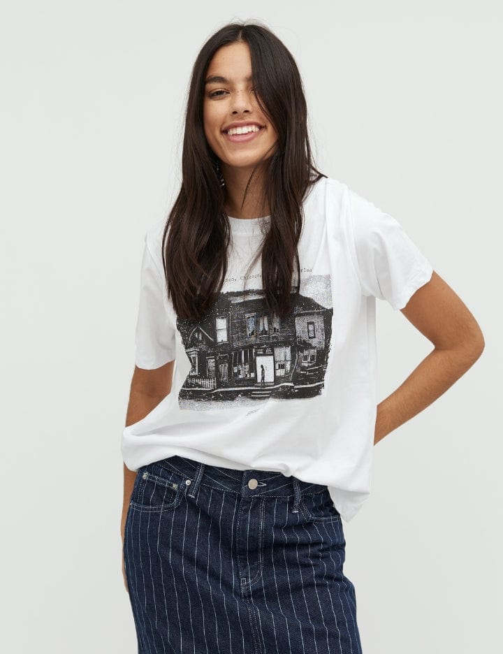 Se Oversize hvid T-shirts med print - Vintage History - Global Funk hos stilkompagniet.dk