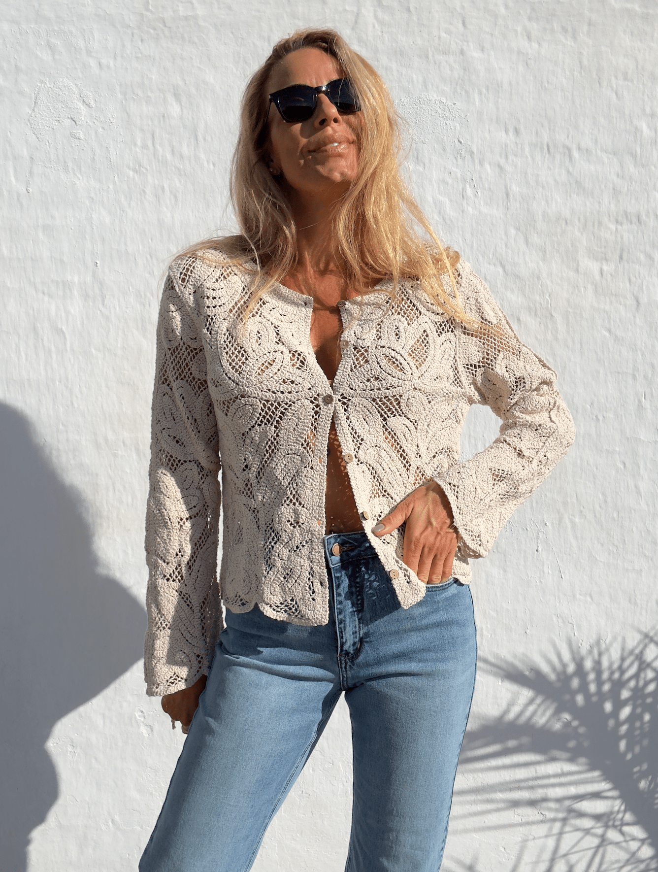 Sassy Copenhagen cardigan Crochet cardigan - beige - Lilian - Sassy Copenhagen