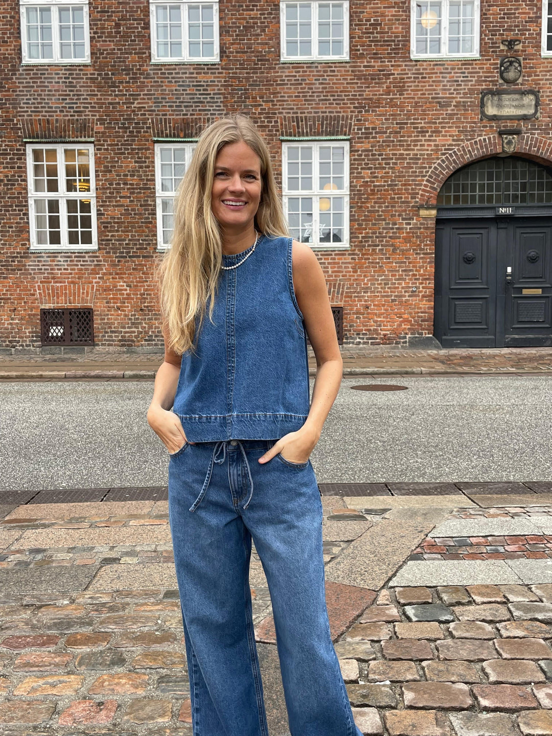 Denim Blue top Rihne Global Funk