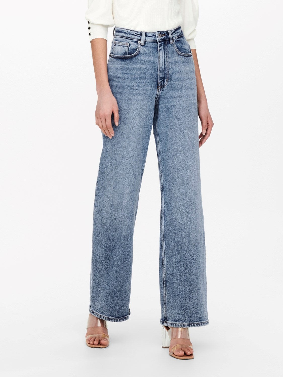 Only Underdele Denim Blue Wide Jeans - Juicy Only