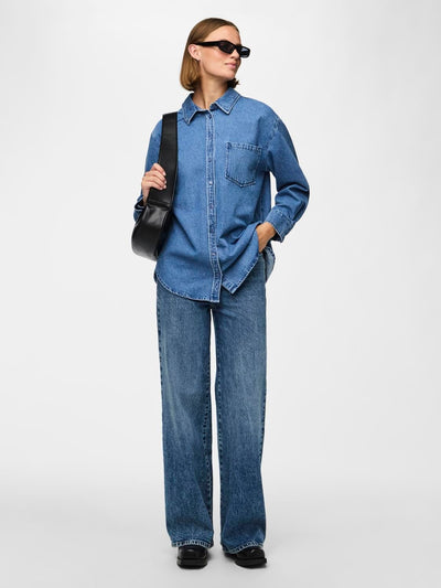 Only skjorte Denim skjorte - Blue denim - Maisie - Only