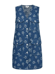 Denim spencer dress - Disty flower - Cailo-G - Global funk