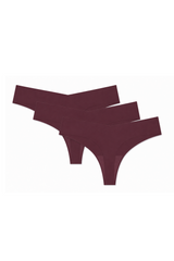 Andcopenhagen Basics - G-streng - 3-pak - Bordeaux - Elly