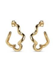 Enamel - Curly Hoops - Gold Plated