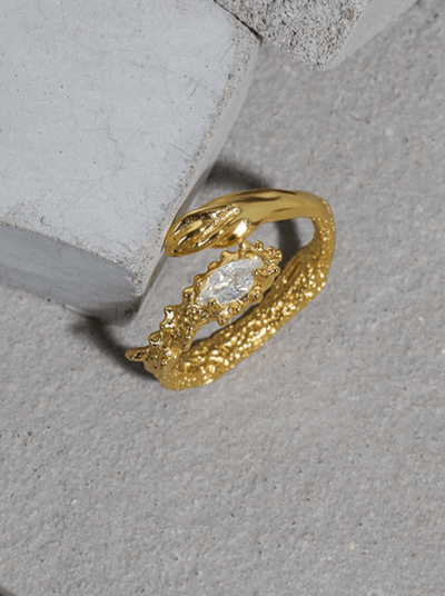 Andcopenhagen Guldringe Guld ring - Elara 18 karat guldbelagt - Andcopenhagen