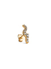 Gold stud with silver stone - Lydia - Enamel